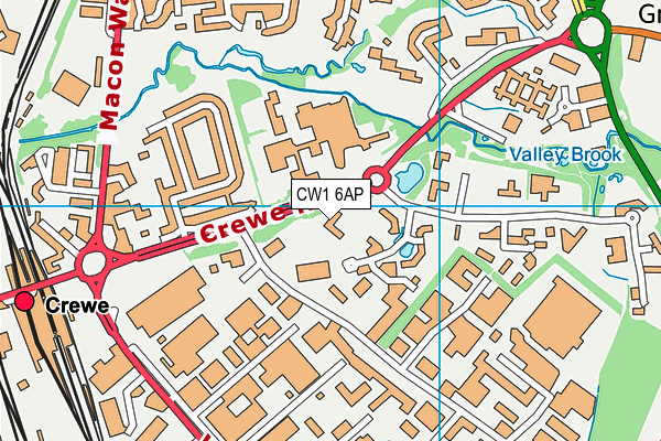 CW1 6AP map - OS VectorMap District (Ordnance Survey)