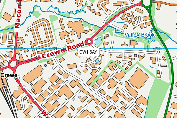 CW1 6AY map - OS VectorMap District (Ordnance Survey)