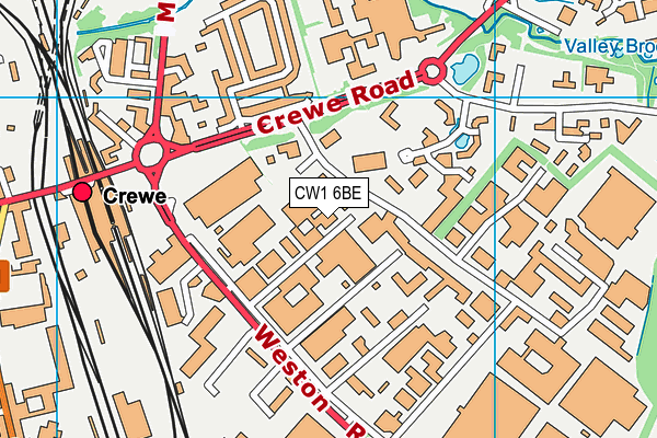 CW1 6BE map - OS VectorMap District (Ordnance Survey)