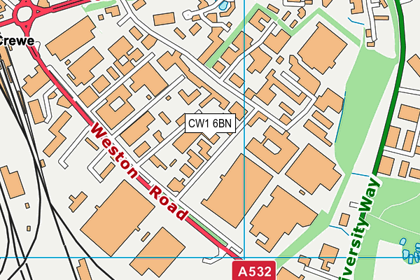 CW1 6BN map - OS VectorMap District (Ordnance Survey)