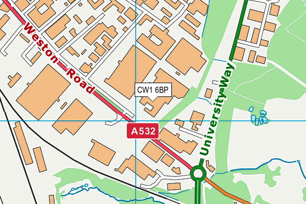 CW1 6BP map - OS VectorMap District (Ordnance Survey)