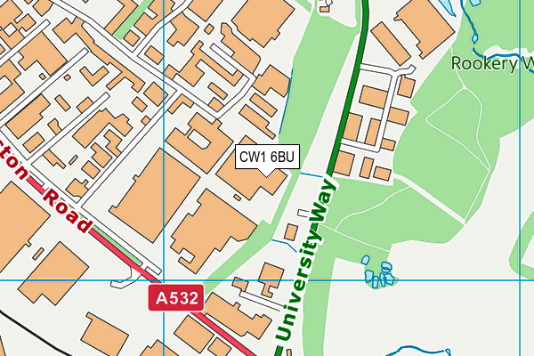 CW1 6BU map - OS VectorMap District (Ordnance Survey)