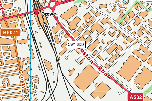 CW1 6DD map - OS VectorMap District (Ordnance Survey)