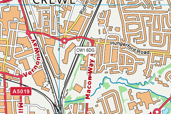 Total Fitness (Crewe) (Closed) map (CW1 6DG) - OS VectorMap District (Ordnance Survey)