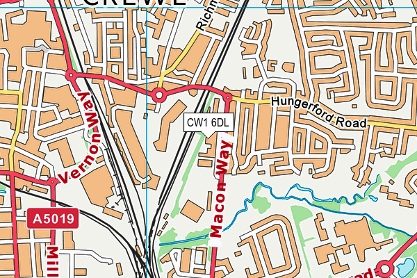 CW1 6DL map - OS VectorMap District (Ordnance Survey)