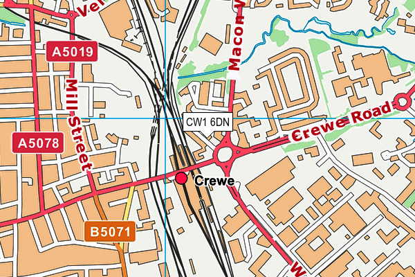 CW1 6DN map - OS VectorMap District (Ordnance Survey)