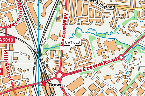 CW1 6EB map - OS VectorMap District (Ordnance Survey)