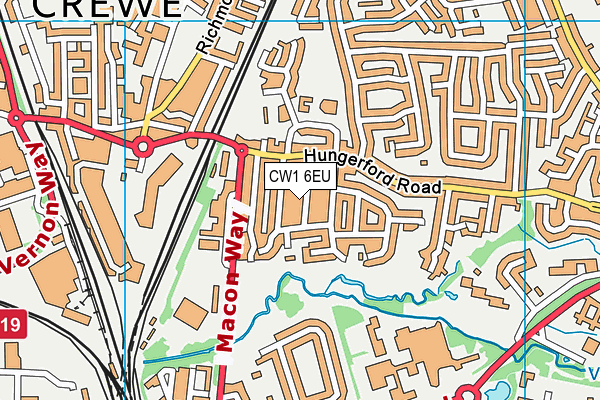 CW1 6EU map - OS VectorMap District (Ordnance Survey)