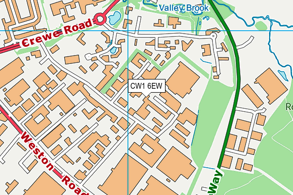 CW1 6EW map - OS VectorMap District (Ordnance Survey)