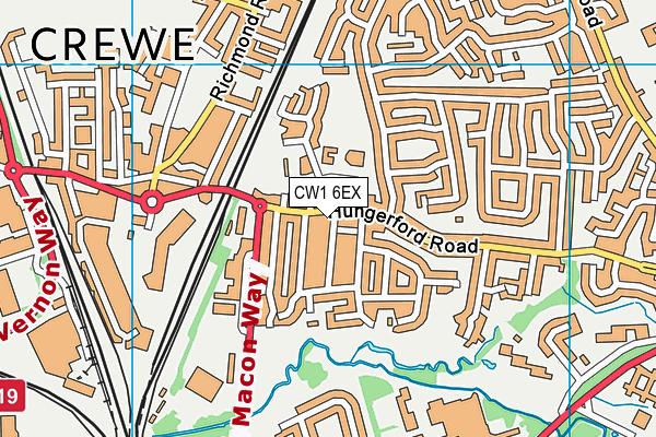 CW1 6EX map - OS VectorMap District (Ordnance Survey)