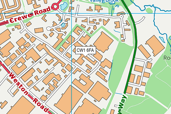 CW1 6FA map - OS VectorMap District (Ordnance Survey)