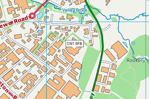 CW1 6FB map - OS VectorMap District (Ordnance Survey)