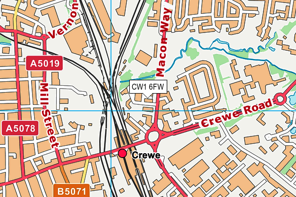 CW1 6FW map - OS VectorMap District (Ordnance Survey)