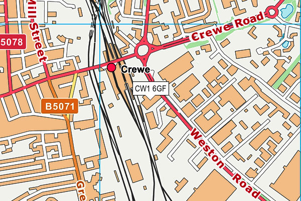 CW1 6GF map - OS VectorMap District (Ordnance Survey)