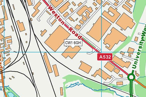 CW1 6GH map - OS VectorMap District (Ordnance Survey)