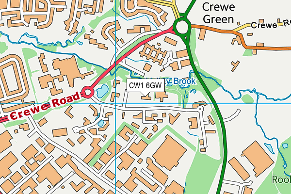 CW1 6GW map - OS VectorMap District (Ordnance Survey)