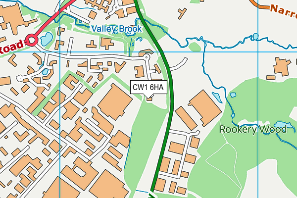 CW1 6HA map - OS VectorMap District (Ordnance Survey)