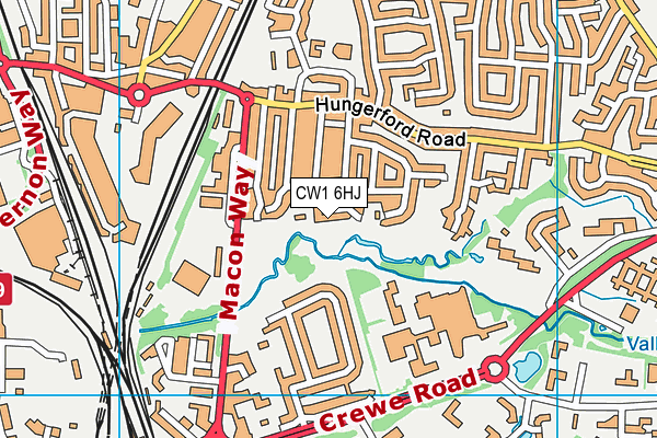 CW1 6HJ map - OS VectorMap District (Ordnance Survey)