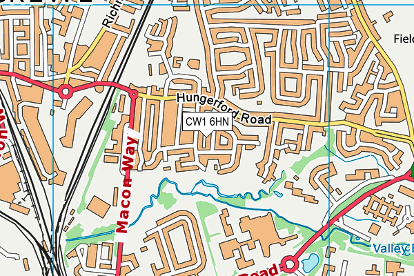 CW1 6HN map - OS VectorMap District (Ordnance Survey)
