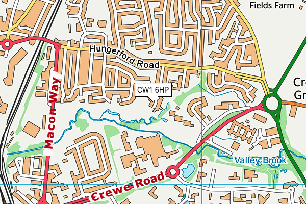 CW1 6HP map - OS VectorMap District (Ordnance Survey)