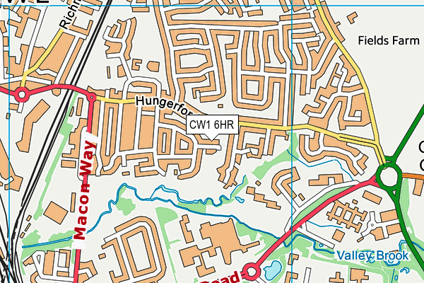 CW1 6HR map - OS VectorMap District (Ordnance Survey)