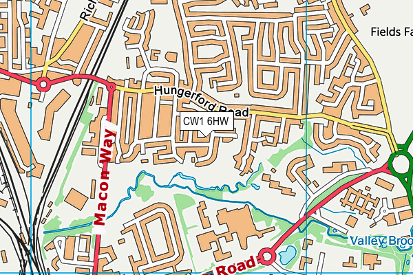 CW1 6HW map - OS VectorMap District (Ordnance Survey)