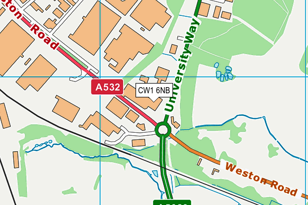 CW1 6NB map - OS VectorMap District (Ordnance Survey)