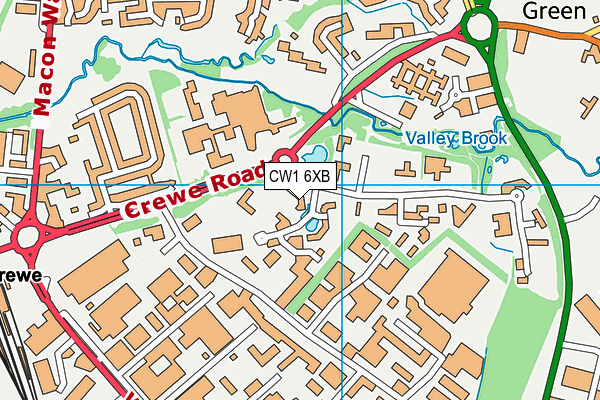 CW1 6XB map - OS VectorMap District (Ordnance Survey)