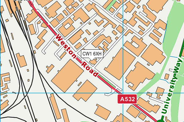 CW1 6XH map - OS VectorMap District (Ordnance Survey)