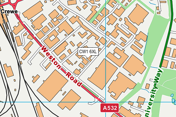 CW1 6XL map - OS VectorMap District (Ordnance Survey)