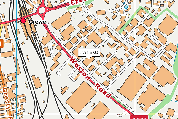 CW1 6XQ map - OS VectorMap District (Ordnance Survey)