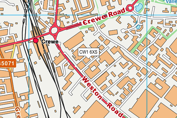 CW1 6XS map - OS VectorMap District (Ordnance Survey)