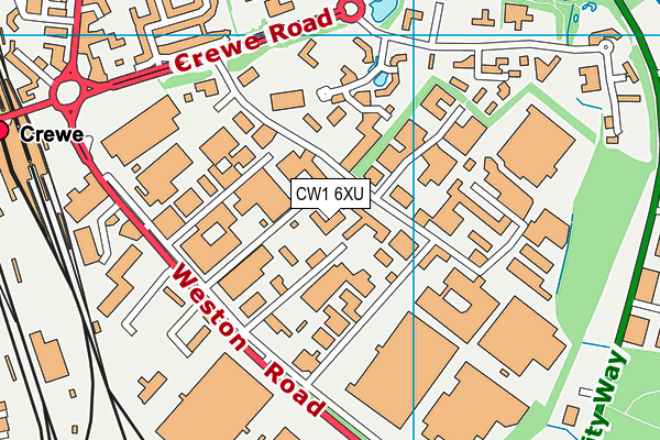 CW1 6XU map - OS VectorMap District (Ordnance Survey)