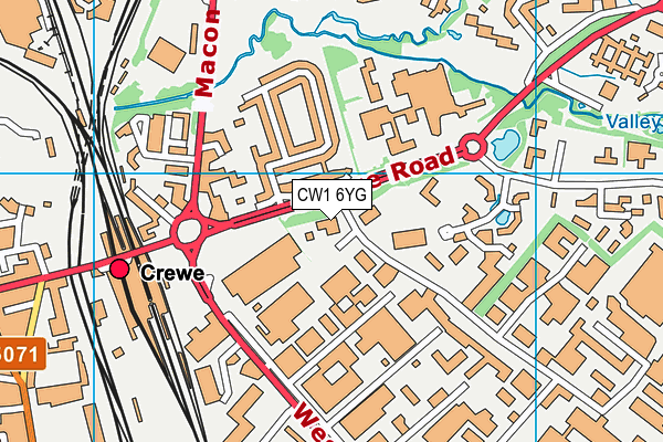 CW1 6YG map - OS VectorMap District (Ordnance Survey)