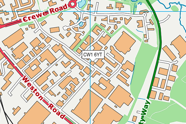 CW1 6YT map - OS VectorMap District (Ordnance Survey)