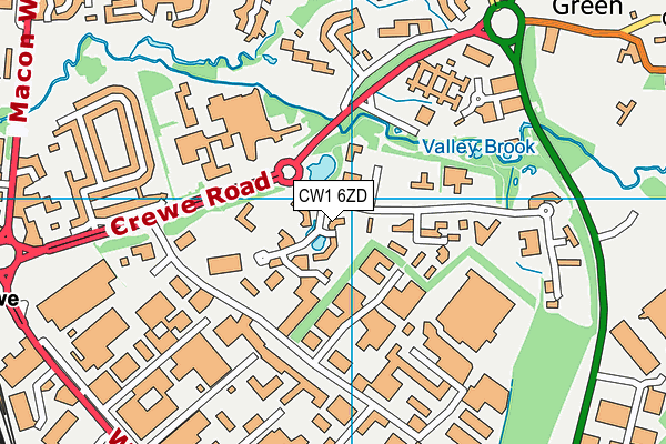 CW1 6ZD map - OS VectorMap District (Ordnance Survey)