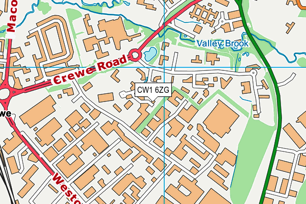 CW1 6ZG map - OS VectorMap District (Ordnance Survey)