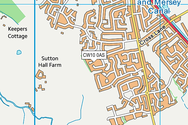 CW10 0AS map - OS VectorMap District (Ordnance Survey)