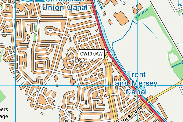 CW10 0AW map - OS VectorMap District (Ordnance Survey)