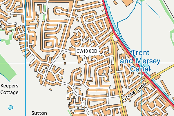 Cledford Primary School map (CW10 0DD) - OS VectorMap District (Ordnance Survey)