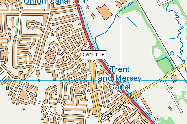 CW10 0DH map - OS VectorMap District (Ordnance Survey)