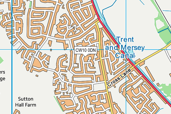 CW10 0DN map - OS VectorMap District (Ordnance Survey)
