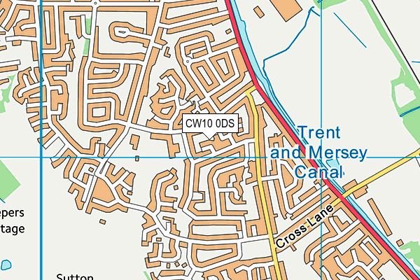 CW10 0DS map - OS VectorMap District (Ordnance Survey)