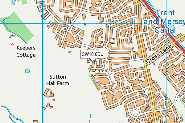 CW10 0DU map - OS VectorMap District (Ordnance Survey)