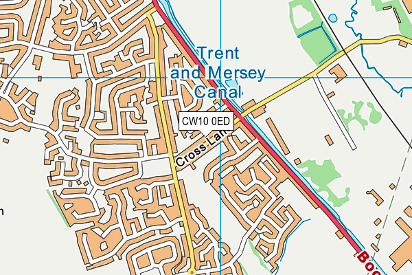 CW10 0ED map - OS VectorMap District (Ordnance Survey)