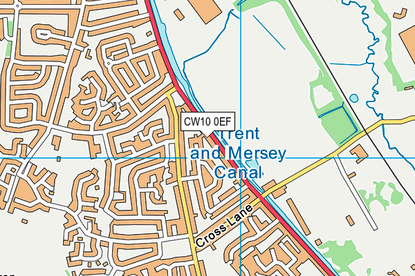 CW10 0EF map - OS VectorMap District (Ordnance Survey)