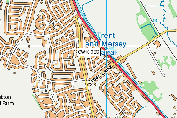 CW10 0EG map - OS VectorMap District (Ordnance Survey)