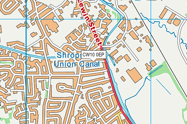 CW10 0EP map - OS VectorMap District (Ordnance Survey)