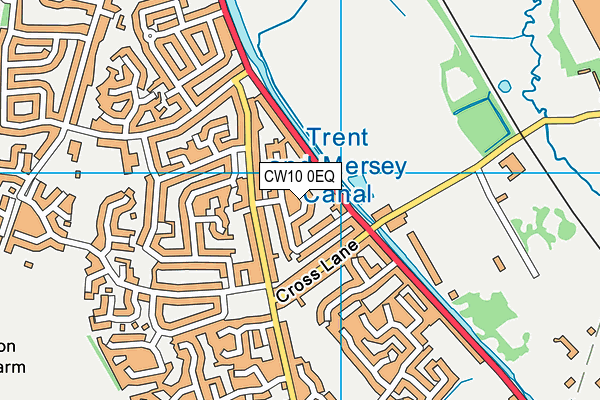 CW10 0EQ map - OS VectorMap District (Ordnance Survey)