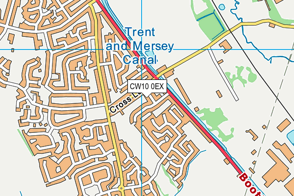 CW10 0EX map - OS VectorMap District (Ordnance Survey)